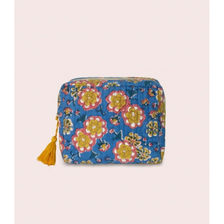 Grande trousse matelassée - Dalia - Bleu