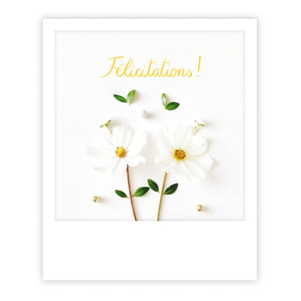 Carte postale - félicitations white flowers - ZG1682FR