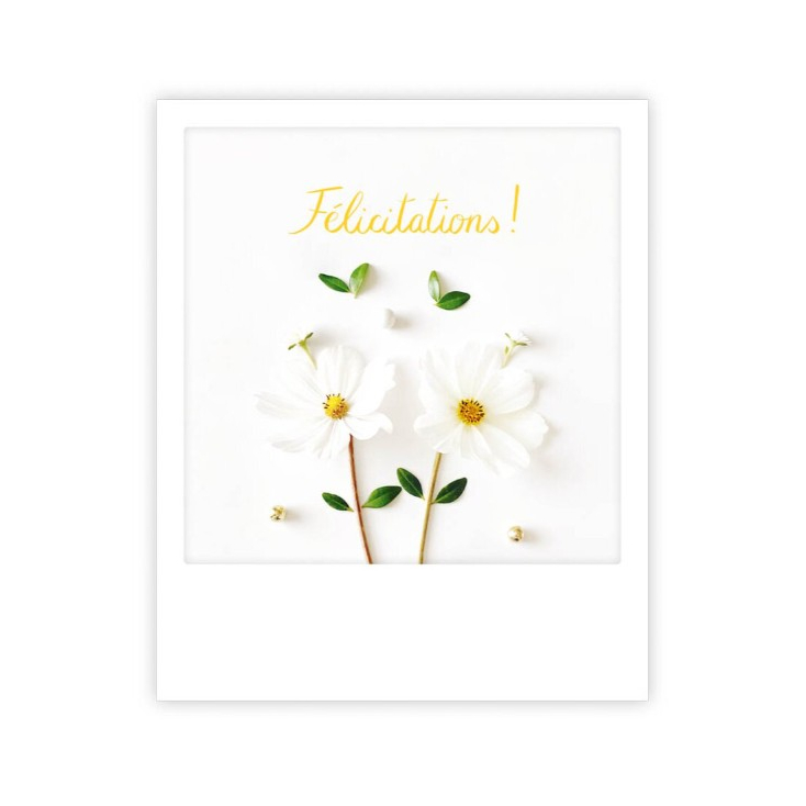 Carte postale - félicitations white flowers - ZG1682FR