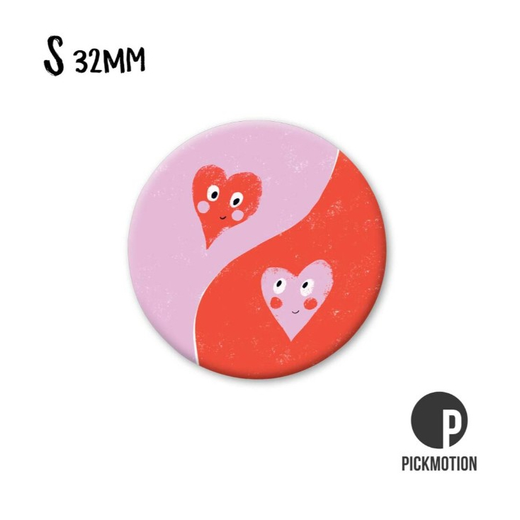 Petit magnet - yin yang hearts - MS0718