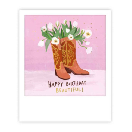 Mini carte postale - happy birthday beautiful - MP1145EN