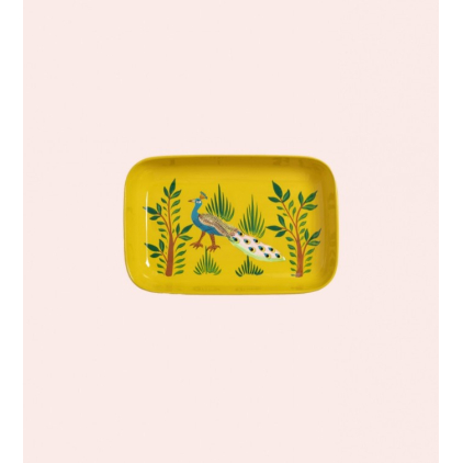Petit plateau en inox - Paon
