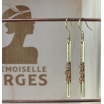 Boucles d'oreilles laiton doré - Eugénie - pierre de soleil