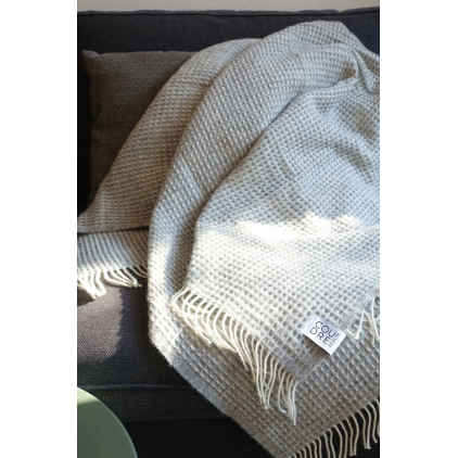 Wool blanket - Waffle - Light granite