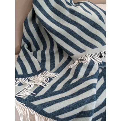 Wool blanket - Frank - Petrol, sage