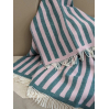 Wool blanket - Stripes - Greenstone, rose