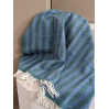 Wool blanket - Stripes - Greenstone, denim
