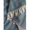 Wool blanket - Stripes - Greenstone, denim