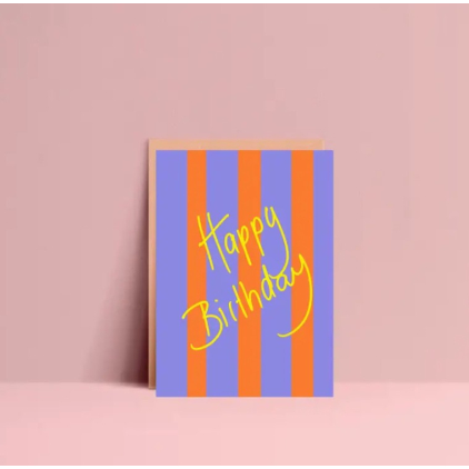 Carte postale - Happy birthday stripes