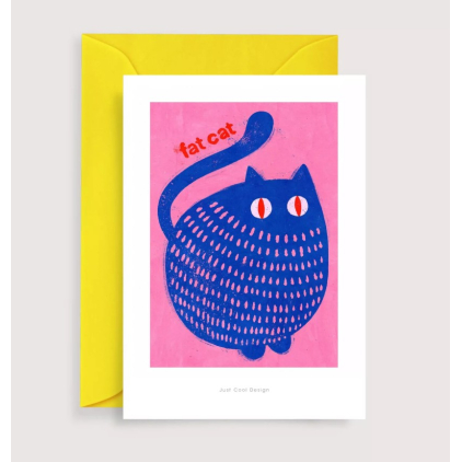 Carte postale avec enveloppe - Fat Cat
