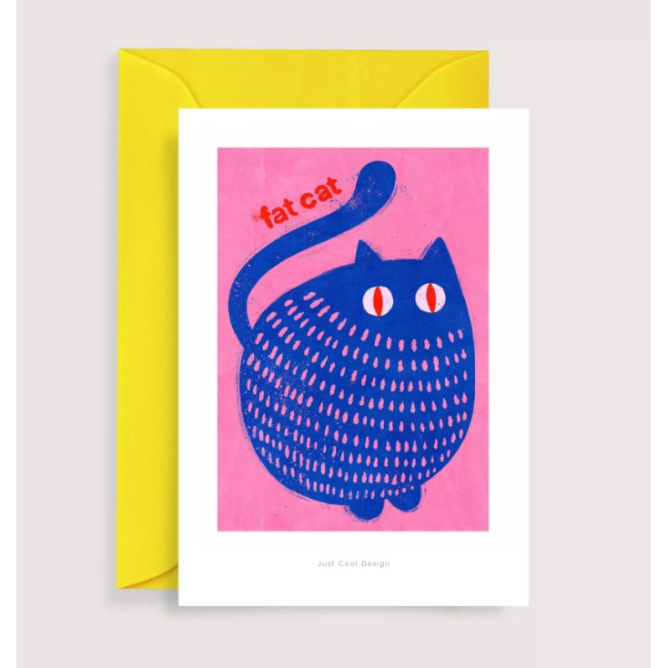 Carte postale avec enveloppe - Fat Cat