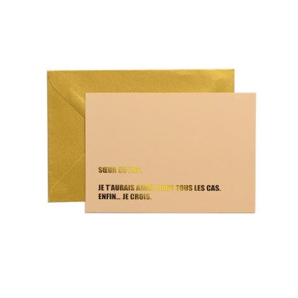 Carte + enveloppe Soeur ou pas