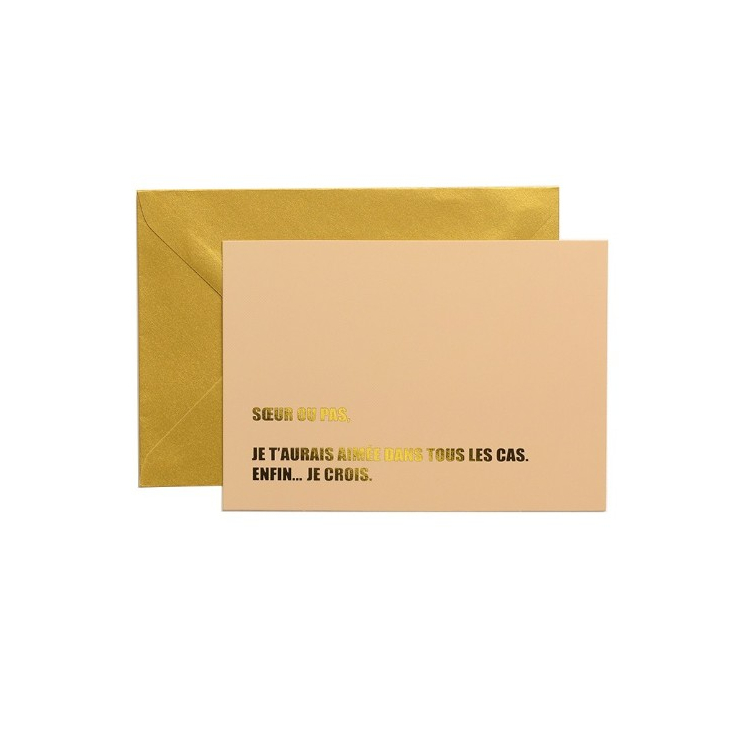 Carte + enveloppe Soeur ou pas