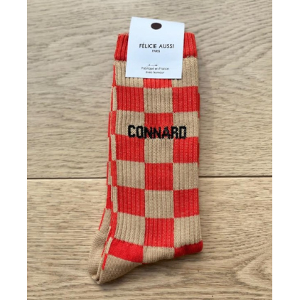 Chaussettes - Connard - Damier sable/rouge - 40/45