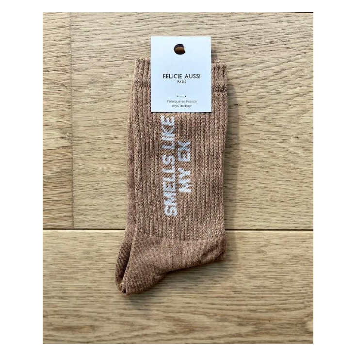 Chaussettes - smells like my ex - paillettes sable - 36/40