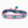 Bracelet Geweven fleur blanc bleu