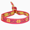 Bracelet Geweven - fleur - rose/jaune