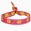 Bracelet Geweven - fleur - rose/jaune