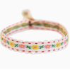 Bracelet Geweven - fleur - coton blanc