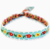 Bracelet Geweven - fleur de coton - bleu