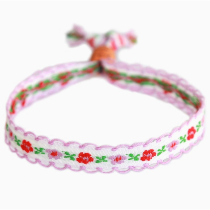 Bracelet Geweven - fleur de coton - lilas