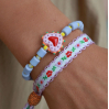 Bracelet Geweven - fleur de coton - lilas