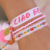 Bracelet Geweven - fleur de coton - rose