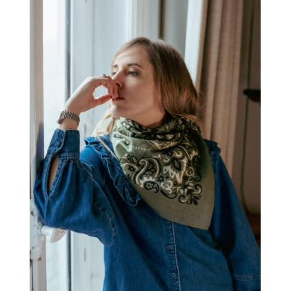 Foulard bandana coton - Kaki