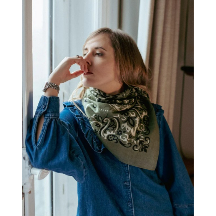 Foulard bandana coton - Kaki