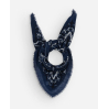 Foulard bandana laine/soie - navy