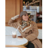 Foulard Leo laine/soie - beige camel
