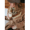 Foulard Leo laine/soie - beige camel