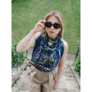Foulard secret garden coton - navy