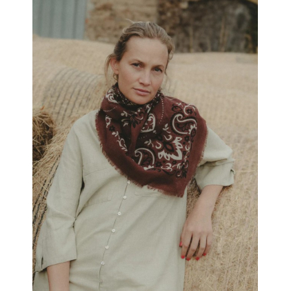 Foulard bandana laine/soie - chocolate