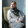 Foulard Secret Garden laine/soie- navy