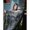 Foulard Secret Garden laine/soie- navy