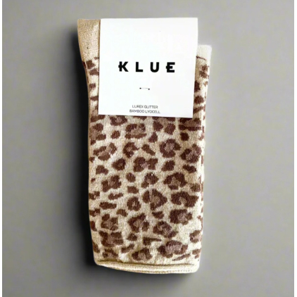 Chaussettes glitter - Leopard beige