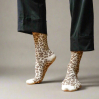 Chaussettes glitter - Leopard beige