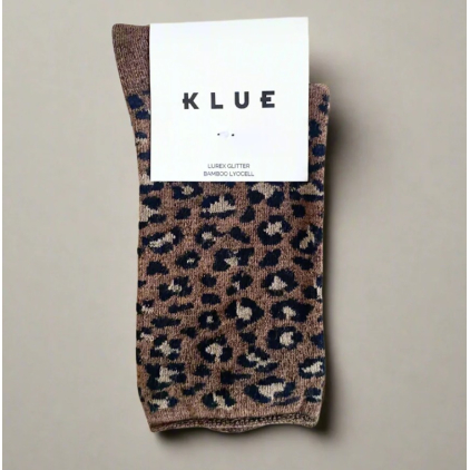 Chaussettes glitter - Leopard marron