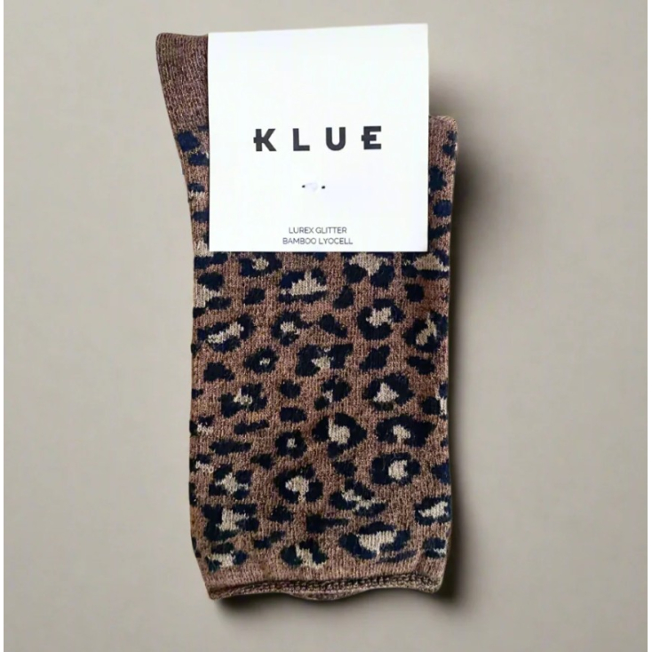Chaussettes glitter - Leopard marron