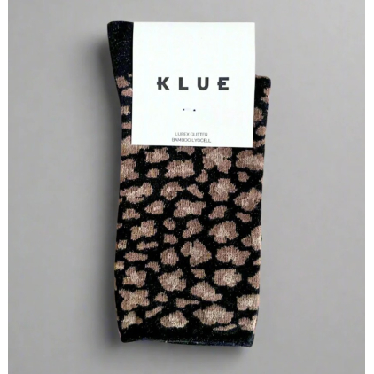 Chaussettes glitter - Leopard noir