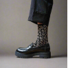 Chaussettes glitter - Leopard noir