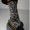 Chaussettes glitter - Leopard noir