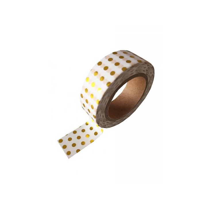 Washi tape white gold foil dots