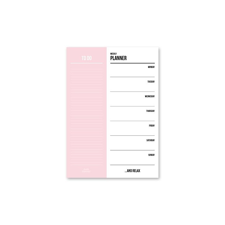 Weekly planner pink