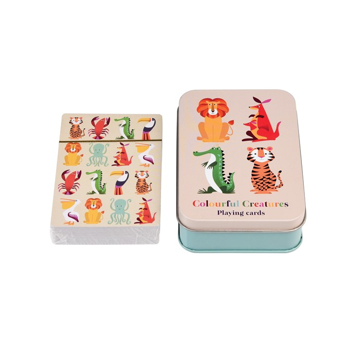 Boîte métalique jeu de cartes Colourful Creatures