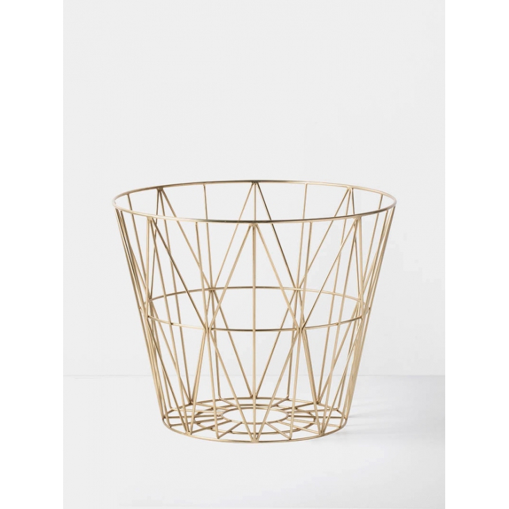Wire basket small 40 x 50 cm - brass