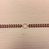 Bracelet chaine épi bordeau et anneau au centre