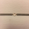 Bracelet chaine épi noir et anneau au centre