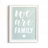 Affiche We are family ardoise A3 - smoke green